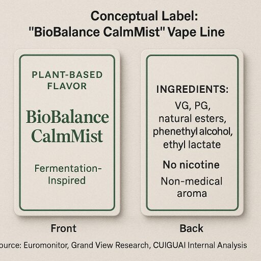 Étiquette conceptuelle: «Biobalance Calmemist» Vape Line Flavage Concentré pour les e-liquides