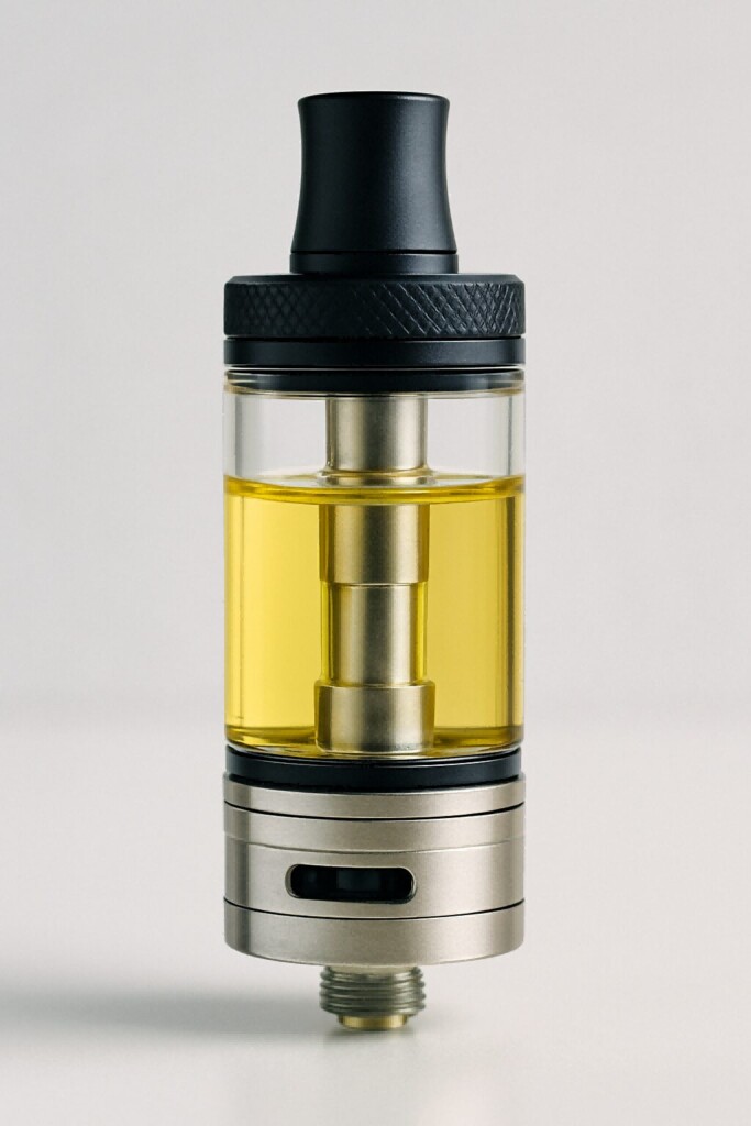 Крупным планом концентратов вкуса масла с сигаретом для электронных жидкостей для электронных жидкостей