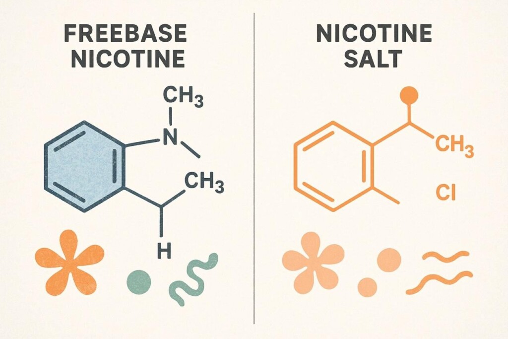 Comparaison des concentrés de saveur de nicotine et de nicotine en libre-radical pour les e-liquides + saveurs e-liquides