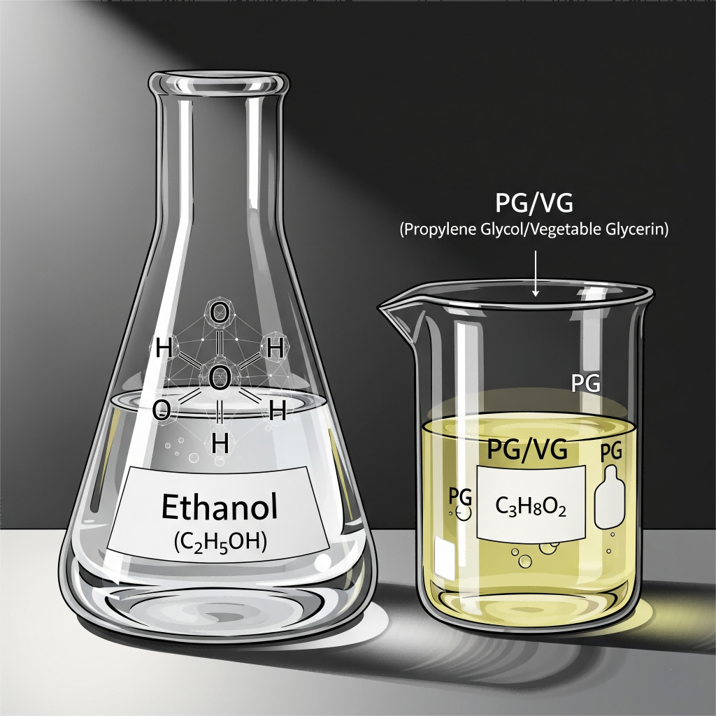 Una perspectiva científica: explicar las diferencias químicas entre el etanol y los concentrados de sabor a PG/VG para los sabores de e-líquido E-liquidal+sabor cuiguai