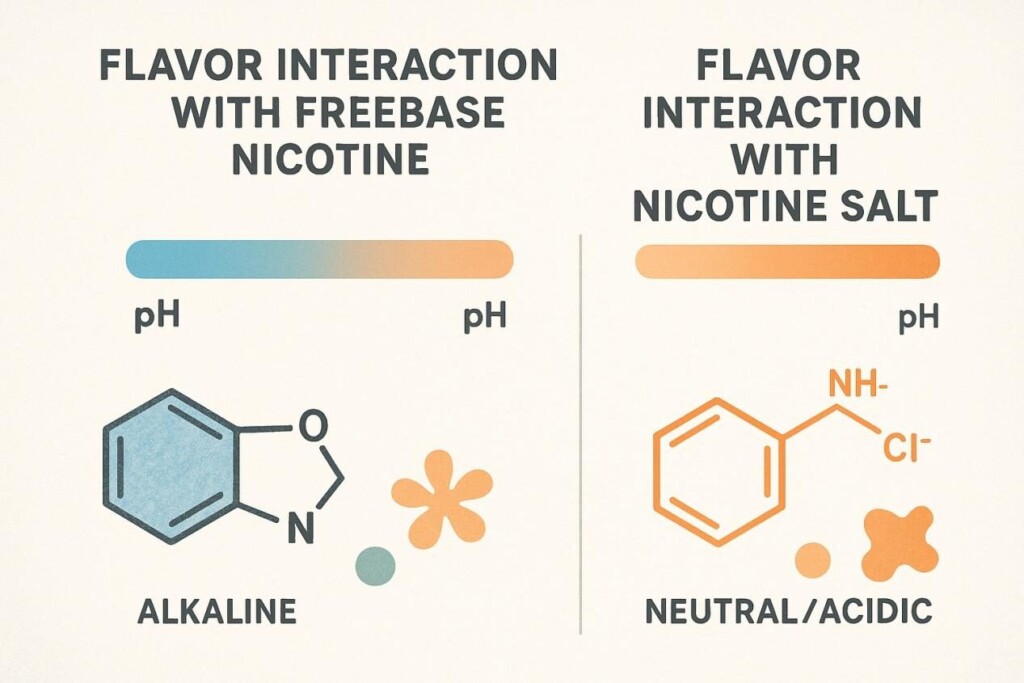 L'interaction gustative des concentrés de saveur de nicotine de radicaux libres et de sel pour les e-liquides + saveurs e-liquides