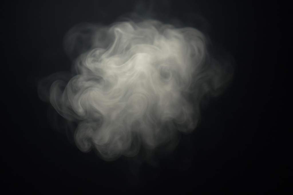 Una nube abstracta en vapor 3D con texturas sutiles y giratorias y reflejos de luz suave, simbolizando la riqueza, la suavidad y la densidad en la experiencia sensorial de la sensación en la boca.