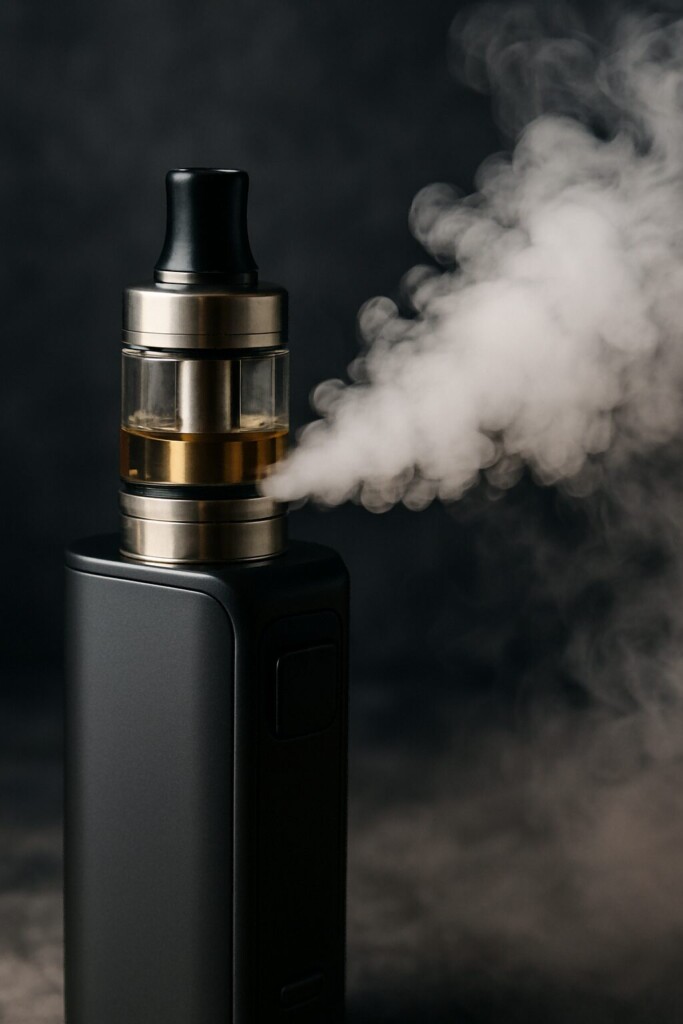 Nuages de vapeur et concentrés de saveur de cigarettes électroniques modernes pour les e-liquides
