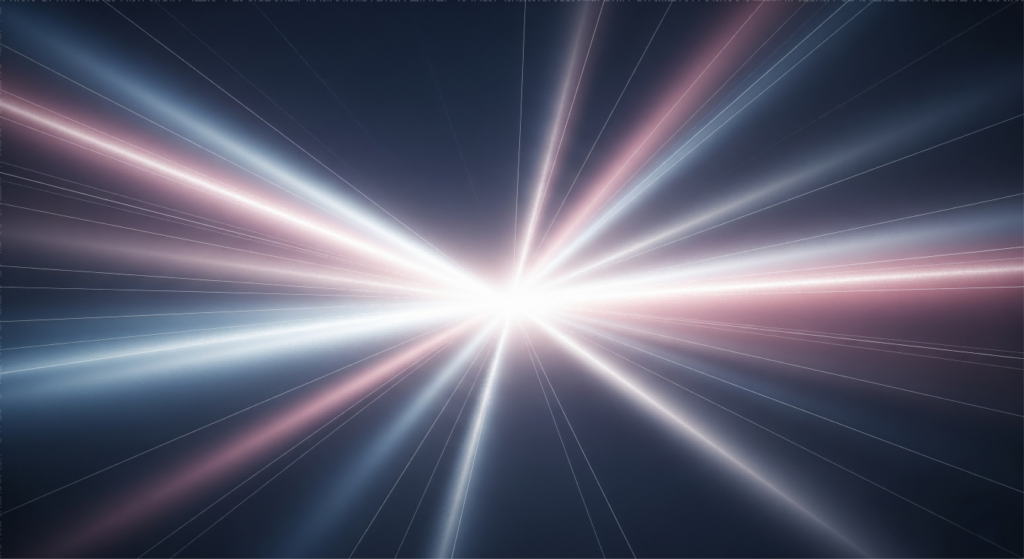 一个抽象的，前瞻性的图像，散发出从中心点发出的发光颜色，立即散布，优雅地传达完美而直接的出现。