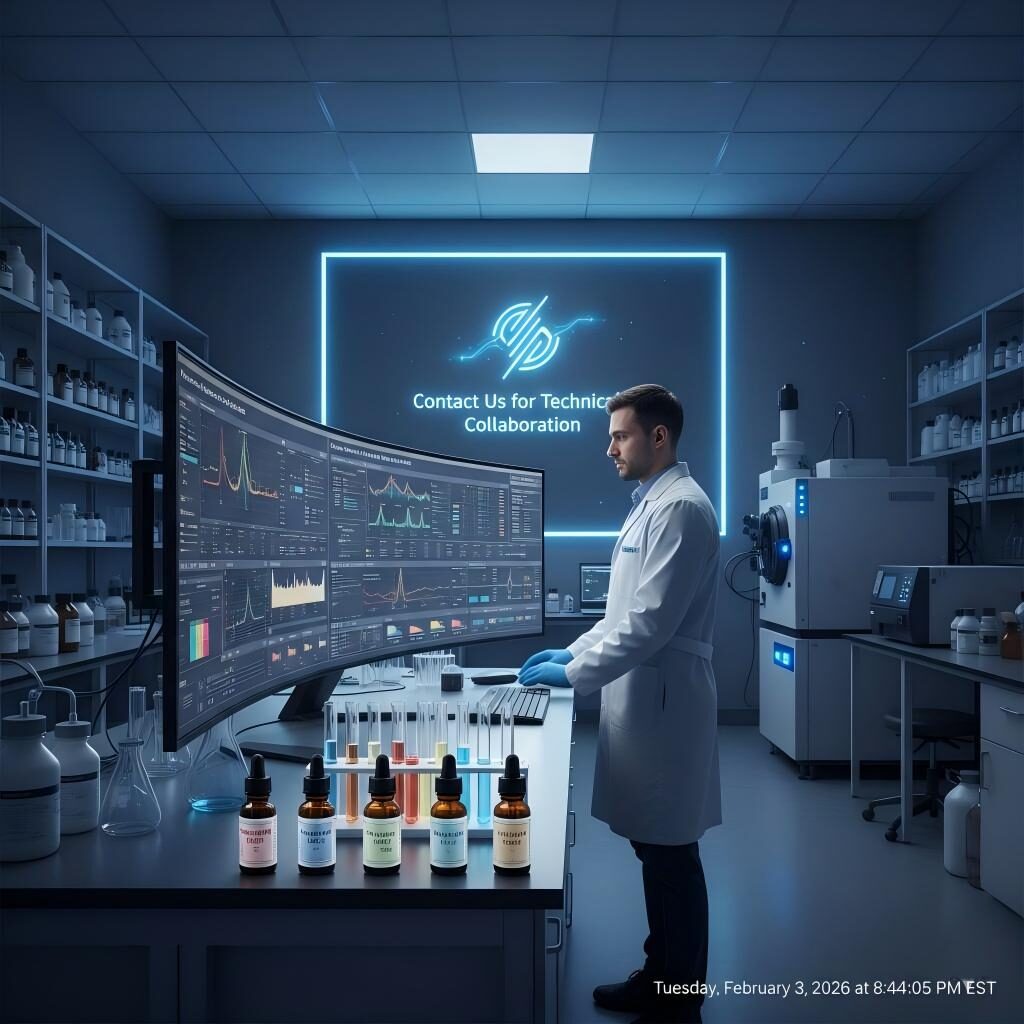 Explore advanced flavor research and development. Our modern laboratory utilizes mass spectrometry and complex data analysis for technical collaboration in the flavor and e-liquid industry.