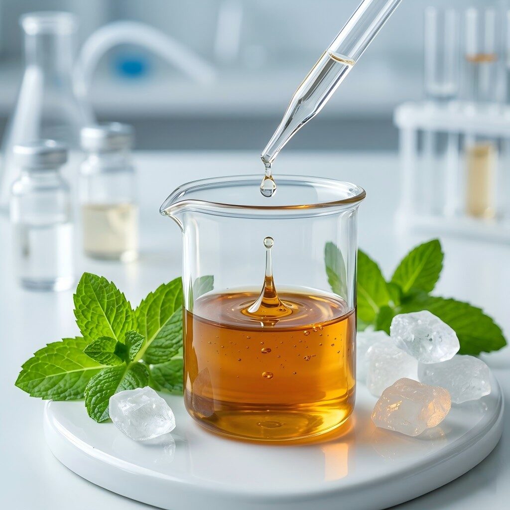 Explore the precision behind our flavors with high-quality laboratory imagery showcasing the artistry of our liquid formulation process.
