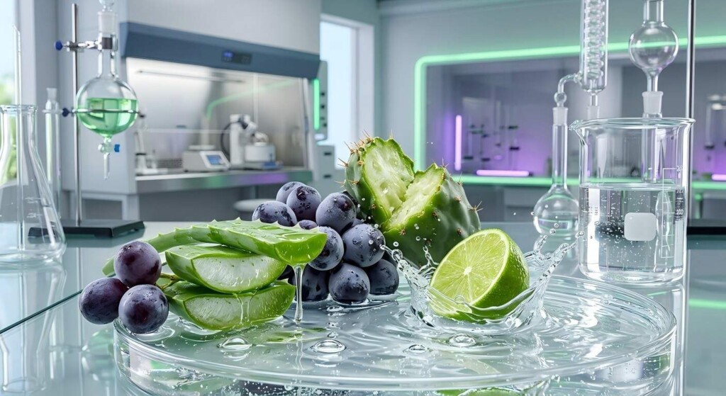 Испытайте профессиональное сочетание вкусов алоэ, винограда и кактуса лайма премиум-класса, запечатленное на макроснимках высокого разрешения для промышленных ароматизаторов.