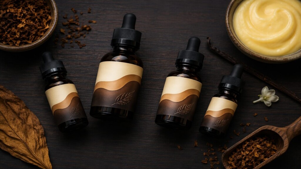 Concentré de saveur de tabac à crème haut de gamme de Guangdong Unique Flavor Co., Ltd. — fabricant professionnel chinois de saveurs pour vapoteuses, proposant des services de personnalisation ODM/OEM, des échantillons gratuits et une documentation réglementaire complète.