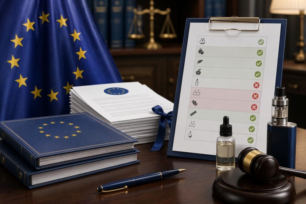 A comprehensive 2026 update on EU Tobacco Products Directive (TPD) compliance for e-liquid flavor manufacturers — covering the Article 20 framework, Article 7(6) prohibited additive categories, the 8-country national flavor ban patchwork, the TPD III revision outlook, and Cuiguai Flavor's full compliance documentation framework for EU market customers.