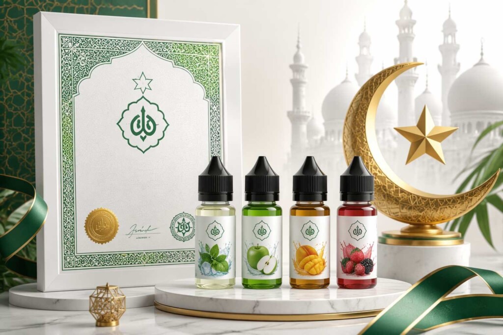 شهادة نكهة الـ vape الحلال، تقييد الإيثانول السائل الإلكتروني الحلال، السوق الإسلامية المركزة للنكهة الحلال، السجائر الإلكترونية الحلال BPJPH، إندونيسيا ماليزيا الـ vaping