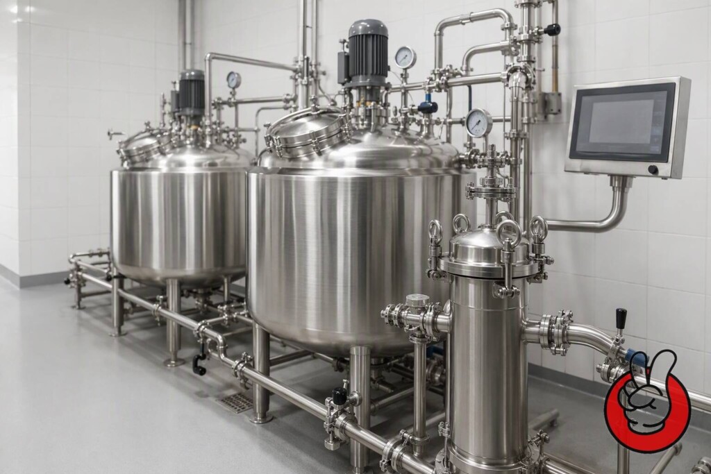 Les cuves de mélange en acier inoxydable avec filtration en ligne validée protègent les concentrés d'arômes contre la contamination par des corps étrangers à un point contrôlé.